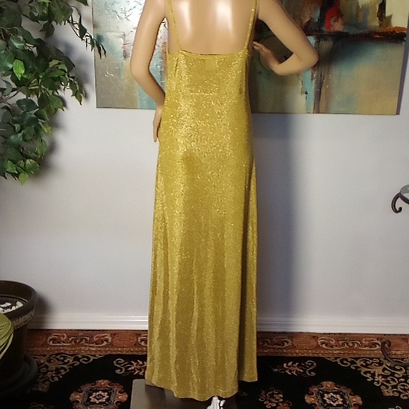 Slinky Gold Metallic Dress by AKA - Picture 5 of 7
